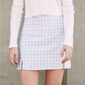 brandy melville blue mini skirt